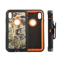 Étui de protection Camo Defender avec clip ceinture pour iPhone X XR 11 15 16 Pro Max, coque de protection robuste intégrale de qualité militaire