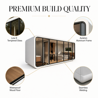 Capsule spatiale préfabriquée entièrement finie, maison modulaire, cabane Apple, mini-maison, mur en verre, pod de vie mobile portable, hôtel, centre commercial