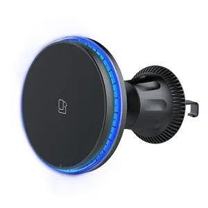 New 360 Rotating Car Mount Mobile Phone Holder Smartphone Qi 15W Magnetic Wireless Car Charger