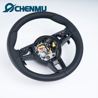 Volant pour Porsche 911 997 991 718 958 918, surpiqûres noires, garniture noire, design sport manuel avec pack de garnitures personnalisées