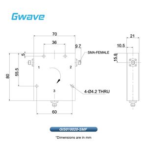 Aislador RF de 16dB con Circulador SMA Hembra, 30 Watts de Potencia Efectiva de 1GHz a 2GHz, Modelo GIS010020-SMF - Product Image 1