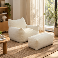 Grand pouf en velours, chaise de lecture confortable, repose-pieds pour adultes/adolescents - Meubles de salon modernes pour appartement/villa