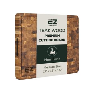 Tabla de cortar de teca cuadrada de madera maciza, gruesa y duradera para uso en la cocina - Product Image 2