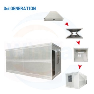 WinFair Prefabricado Techo plano Portátil Prefab Mini Fiji-Container-House Foldout Terminado Container House Brown Luxury Villas - Product Image 4