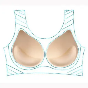 Good quality Stitching edge Water drop sports bra foam wholesale removable bra pad