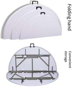 <span class=keywords><strong>Mesa</strong></span> <span class=keywords><strong>redonda</strong></span> <span class=keywords><strong>plegable</strong></span> <span class=keywords><strong>180</strong></span>, <span class=keywords><strong>mesa</strong></span> de plástico moldeada por soplado, <span class=keywords><strong>mesa</strong></span> de comedor grande para el hogar para restaurante al aire libre Simple - Product Image 1