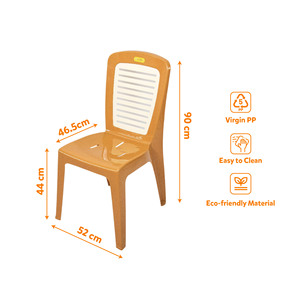 Chaise de salle à manger moderne multicolore en plastique, hauteur 90 cm, en PP vierge, écologique, empilable, imperméable, facile à nettoyer, pour la maison et le bureau - Product Image 4