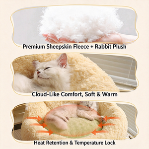 <span class=keywords><strong>Casa</strong></span> Cálida y Acogedora para Gatos en Invierno, Sofá Cama para Mascotas para Todas las Estaciones, Cama Segura para Gatos y Perros Pequeños - Product Image 3