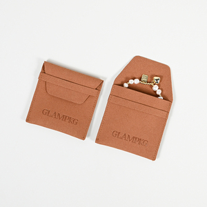 GLAMPKG Microfiber <b>Gift</b> <b>Envelope</b> Jewelry Pouch Necklace Bracelet Earrings Packaging Bags Pouches With Custom Logo - Product Image 4