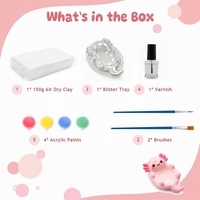 Kit de Pâte à Modeler DIY : Plateau à Bijoux Animaux avec Peintures et Pinceaux pour Activités Créatives Éducatives pour Enfants