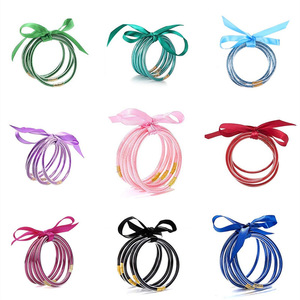 Glitter Jelly Gold <b>Bangles</b> <b>Bracelets</b> for Women - Gold Soft Silicone Sparkling Ladies Fashion Stackable Jewelry Gift for Party - Product Image 5