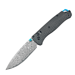 Couteau tactique pliant E233, lame en acier Damas, manche en fibre de carbone, DIY OEM, couteau de poche durable pour le camping en plein air, couteau d'autodéfense - Product Image 1