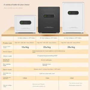 AIFEIBAO <span class=keywords><strong>Mini</strong></span> <span class=keywords><strong>coffre</strong></span>-<span class=keywords><strong>fort</strong></span> antivol tout en acier avec mot de passe d'empreintes digitales Clip WIFI intelligent pour la maison, le bureau et le chevet Pinces invisibles pour les fichiers - Product Image 3