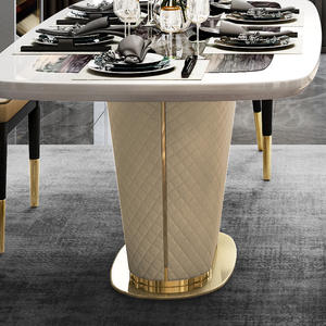 Tables à manger modernes, meubles de maison de luxe bon marché, salle à manger, cadre en acier inoxydable, plateau en marbre, carré, 6 à <span class=keywords><strong>8</strong></span> places - Product Image 5