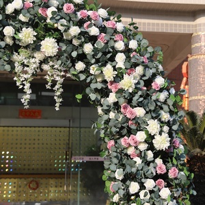 Arche de mariage en gros, décoration de mariage en roses blanches, fleurs artificielles en soie, toile de fond d'arche, fleurs artificielles pour la décoration de mariage - Product Image 5