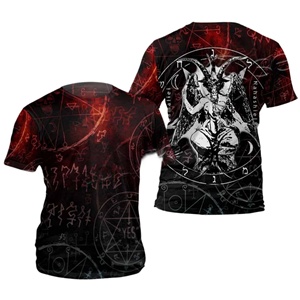 Herren Gothic Streetwear Kurzarm-T-Shirt mit Antikrune Totem 3D-Druck 180g Atmungsaktiv Locker Geschnitten für den Sommer - Product Image 2