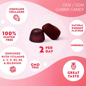 Collagen Beauty <strong>Vitamins</strong> Complex Gummy Candy Women 60 Gummies Raspberry Flavor Organic Gluten-Free Natural <strong>Skin</strong> <strong>Nails</strong> Face Care - Product Image 4