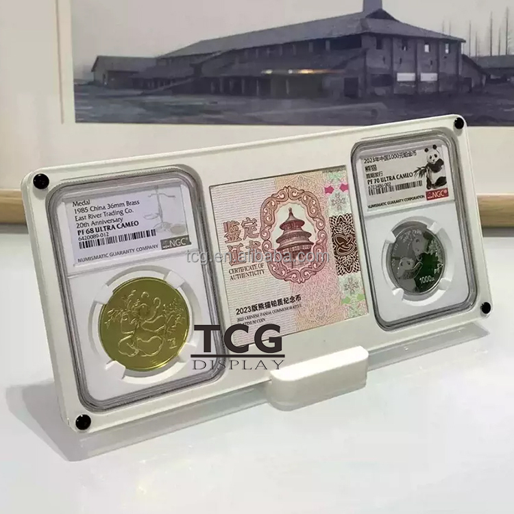 2 monedas con rejilla de espacio extra (6,5 cm x 6,5 cm)