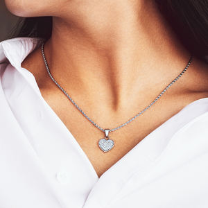 KRKC Della Signora Mini Piccolo Piccolo Delicato Cristallo di Diamante DELLA CZ Del Cuore e di Fascino Della Farfalla Del Pendente Della Collana Dei Monili Delle Donne Set Collana Del Cuore - Product Image 6