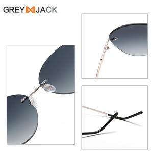 Gafas de Sol sin Marco Greyjack, Acero Inoxidable Negro, Lentes de PC con Protección UV400, Unisex, para Conducir - Product Image 1
