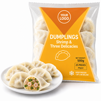 Halal Tiefgekühlte Gekochte Garnelen Drei Delikatessen-Dumplings 500g Beutel 12 Monate Haltbarkeit Zum Kochen/Dämpfen/Braten für Gastronomie