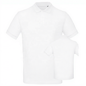 <b>Men's</b> <b>White</b> Short Sleeve <b>Polo</b> Shirt 100% Cotton Solid Casual Regular Fit Button Design Woven Fabric - Product Image 1