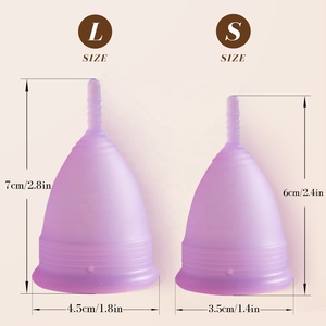 Großhandel medizinische Qualität lila Silikon Menstruation tasse wieder verwendbare weibliche Periode Tasse - Product Image 2