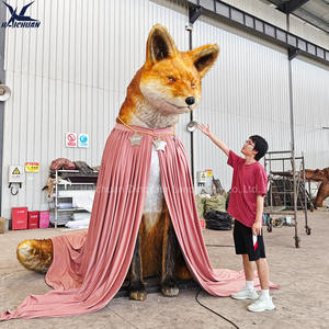Estatua de Zorro Artificial Gigante en <span class=keywords><strong>3D</strong></span>, Modelo de Animal Animatrónico de Tamaño Real con Sonido y Movimiento para Parques Temáticos - Product Image 2
