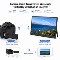 Moniteur sans fil 15,6'' avec émetteur RX 50M intégré, écran 1080P60, mise en miroir de l'écran, batterie 3000mAh, haut-parleur intégré