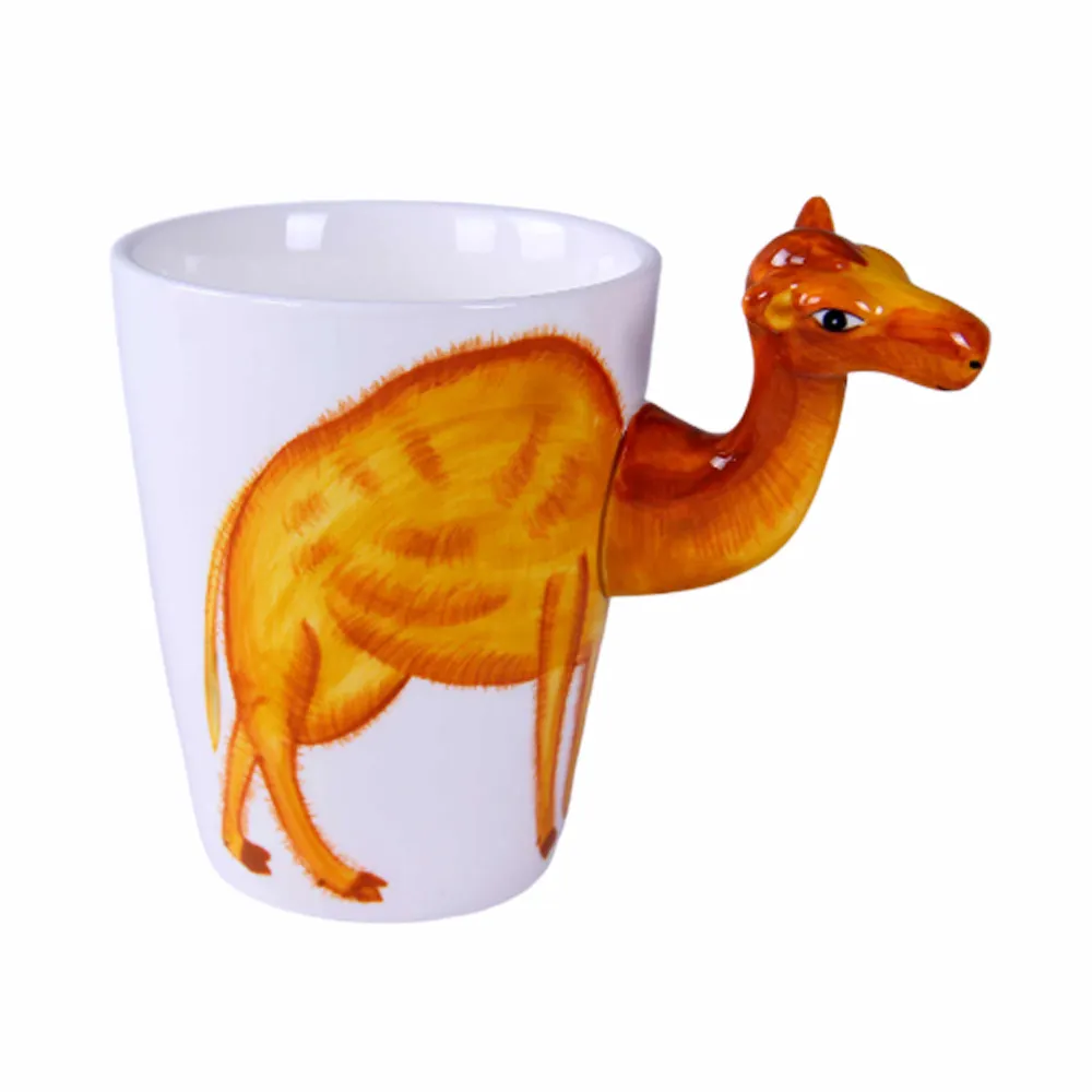 Новый милый дизайн, милый дизайн, милый дизайн верблюжий узор, 3D Животные, керамическая фарфоровая чашка для кофе, воды, молока, без ручки