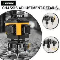 Instrument de niveau laser vert à 16 lignes Kit de nivellement automatique à 360 degrés, équipé d'un trépied de niveau laser de 39 pouces et d'un écran LED
