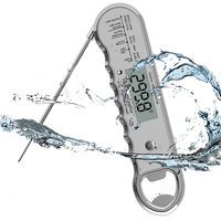 Termometer Daging Digital Tahan Air Plastik Stainless Steel Layar LCD untuk Memasak Oven Memanggang Menggoreng BBQ Steak Kalkun Permen