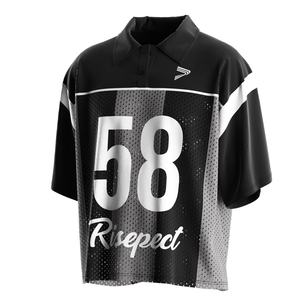 Camiseta de Fútbol Americano Retro Personalizada con Cuello Polo, Estilo Holgado, con Tejido de Malla Transpirable y Tejido de Punto Brillante - Product Image 1