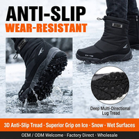 Bottes de neige chaudes et épaisses en fourrure pour couples, OEM ODM, vente en gros, noires, chaudes jusqu'à -30°C ℃   Bottes d'hiver antidérapantes