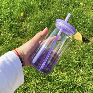 Magazzino USA 16oz Ombre colorato gelatina trasparente di vetro può riutilizzabile sublimazione in bianco 16oz gradiente gelatina di vetro lattina per <span class=keywords><strong>UV</strong></span> DTF involucri - Product Image 5
