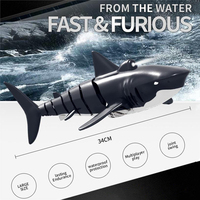 AiJH Jouet requin télécommandé 2,4 G, piscine, salle de bain, bateau télécommandé, 1/18, jouets requin télécommandés rechargeables, excellent cadeau