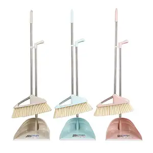Factory Direct Home Office Cleaning Plastic Long Handle Broom Manufacturer And Dustpan Set