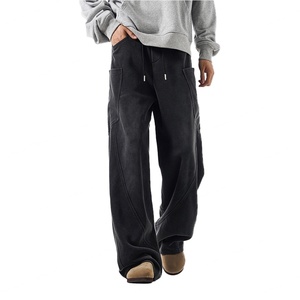 Pantalones de Chándal Personalizados de Alta Calidad, 100% Algodón, Corte Recto, Talla Grande, con Cordón Ajustable y Múltiples Bolsillos, para Hombre - Product Image 2