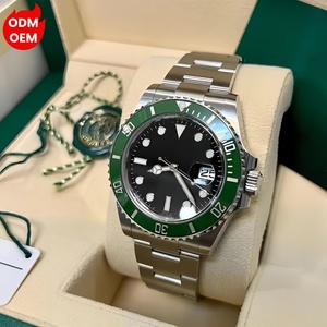 Đồng hồ lặn nam cơ tự động mạ thép không gỉ toàn bộ, mặt kính sapphire, chống nước 3BAR, sang trọng, bán buôn - Product Image 1