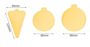 100 Stück Mini-Kuchenunterlagen <span class=keywords><strong>Gold</strong></span> Kreisförmige Papier-Cupcake-Dessert-Präsentationsplatten Mousse-Kuchenplatten für Partys Buffet - Product Image 6