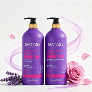 Shampooing et Après-Shampooing Hydratants Lavande & Rose 1000ml – Sans Sulfate, Apaisant pour Cheveux Secs, Abîmés et Colorés – Vente en Gros OEM - Product Image 1