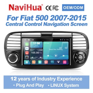 Navihua New Arrival 7inch Touch Screen Linux <b>System</b> Apple Wireless Carplay Android Auto Car Radio Monitor for Fiat 500 2007-2015 - Product Image 1