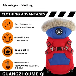 เสื้อแจ็คเก็ตสุนัขสำหรับฤดูหนาว ผ้าโพลีเอสเตอร์ กันหนาว ขายดีข้ามประเทศ สำหรับ<span class=keywords><strong>สุนัข</strong></span><span class=keywords><strong>พันธุ์</strong></span>กลาง สามารถใช้สายจูงได้ - Product Image 3