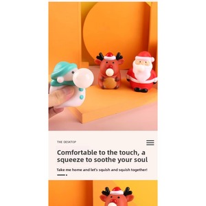 Meilleure vente de Noël : Figurine anti-stress à presser et à éclater, motif Père Noël, en PVC souple et rebondissant, jouet sensoriel de dessin animé - Product Image 6