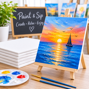 Paneles de Lienzo en Blanco de Tamaño Personalizado al por Mayor Directo de Fábrica para Fiestas de Pintura y Degustación y Talleres de Pintura Acrílica - Product Image 5