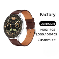 Reloj Inteligente con Pantalla AMOLED, Correa de Cuero, Monitor de Actividad Física, Contesta Llamadas, Uso Diario Profesional, OEM, ODM, Logotipo Personalizado, Venta al Por Mayor de Fábrica