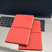 Individuelles Logo UV-Bedruckt Geprägt Mini Genähter Einband Organizer A5-Größe Business PU-Leder 80 Blatt Werbe-Notizbuch