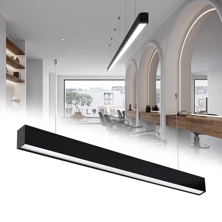 4ft 8ft pendant lighting dimmable 3000k led light linear for conferensroom barber shop