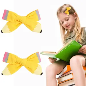 어린이를위한 새로운 패션 고급 수제 다채로운 연필 나비 머리 클립