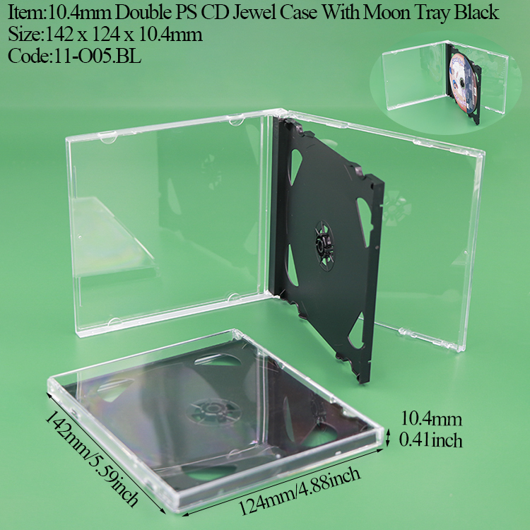 O05 : Boîtier à disque compact 2 CD noir 10,4 mm